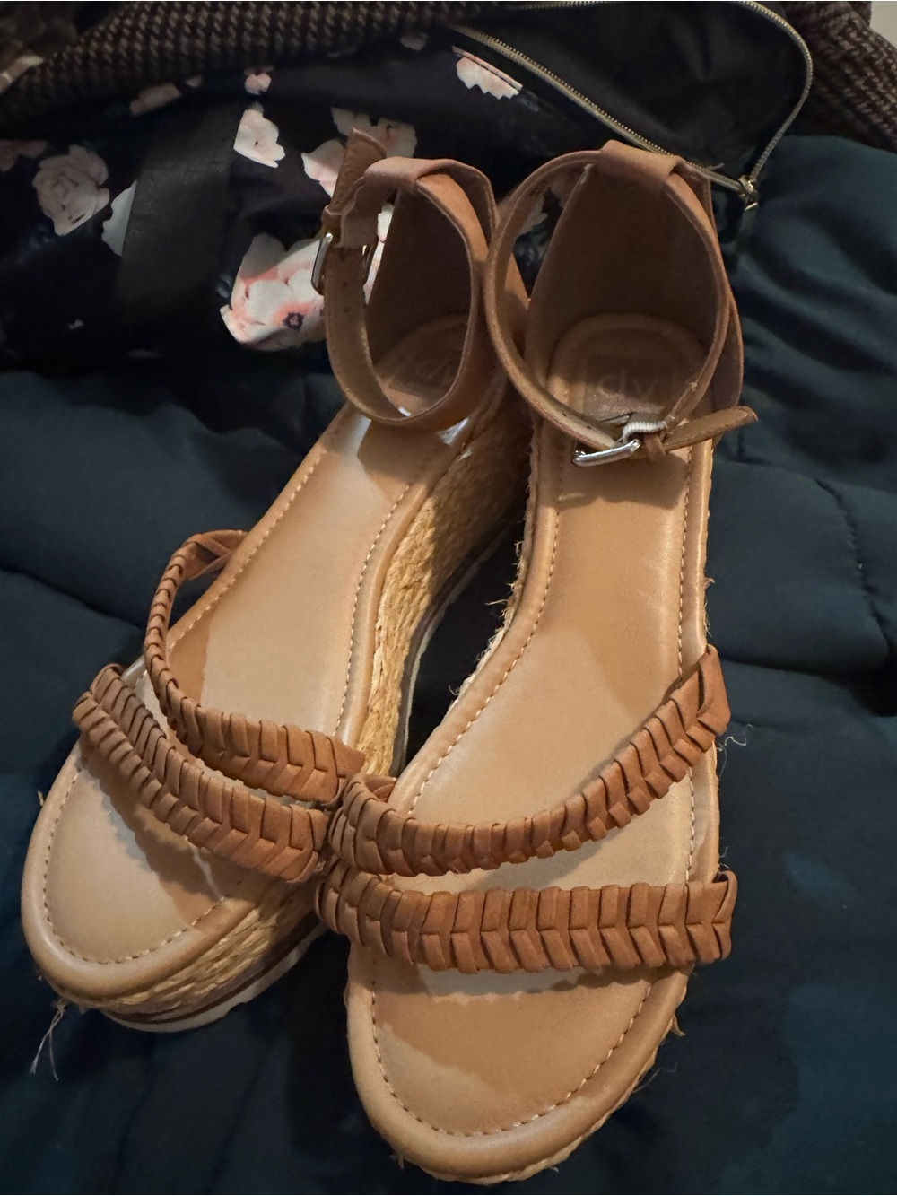 Dolce Vita Women's Tan Braided Espadrille Wedge Sandals